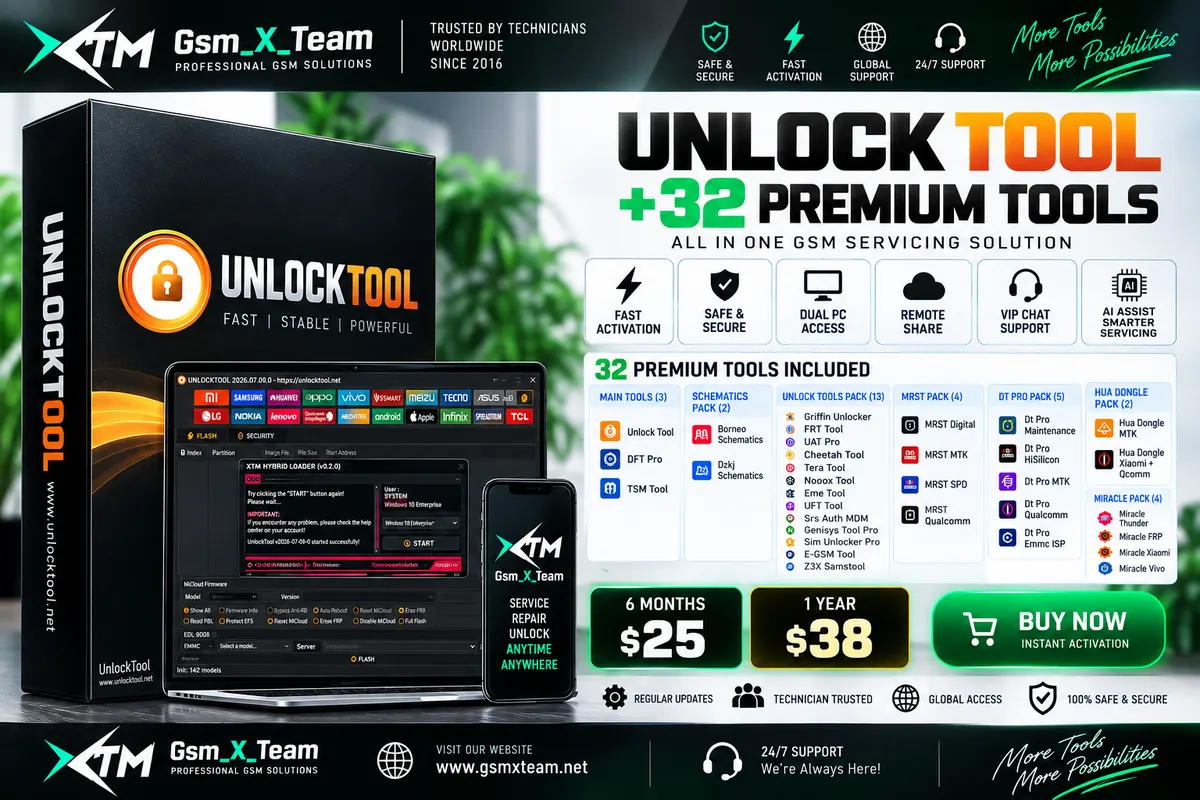 Gsm_X_Team Unlock Tool + 32 Premium VIP Membership